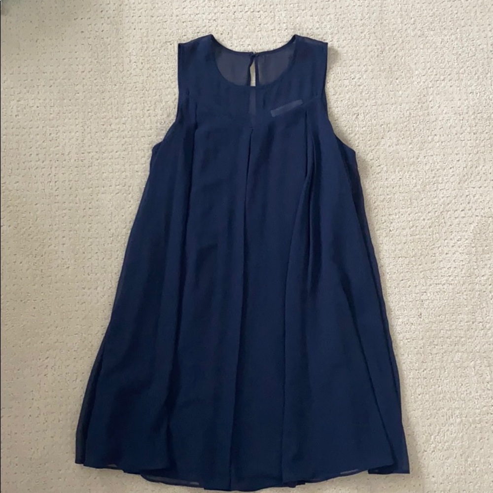 Pleated navy sheer BCBGeneration dress